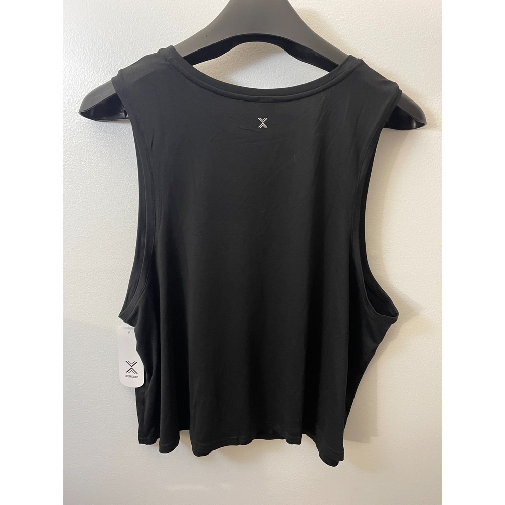 Xersion Quick-Dri Black Sleeveless Peached Soft Touch Muscle Tank Top 2X NEW - Picture 2 of 5
